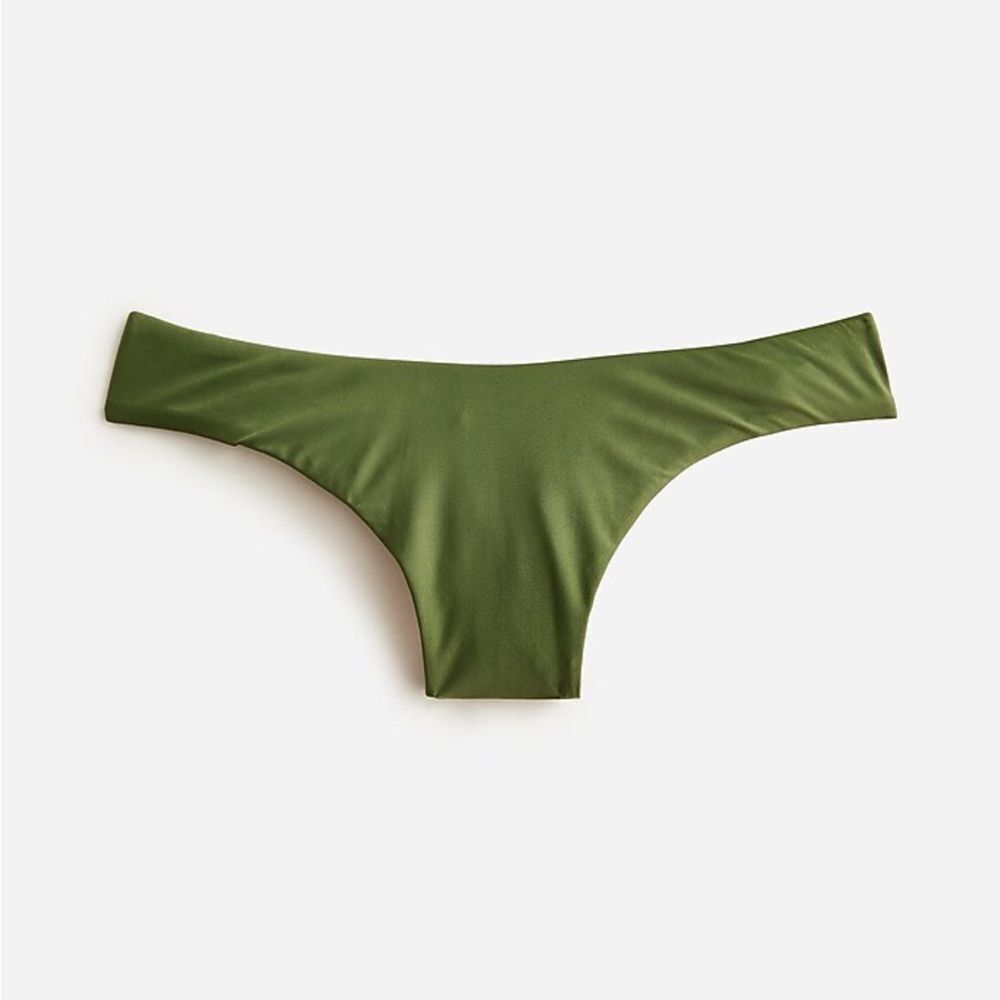 J.Crew Curved Waist Cheeky Bikini Swim Bottoms Green NEW NWT Size Medium